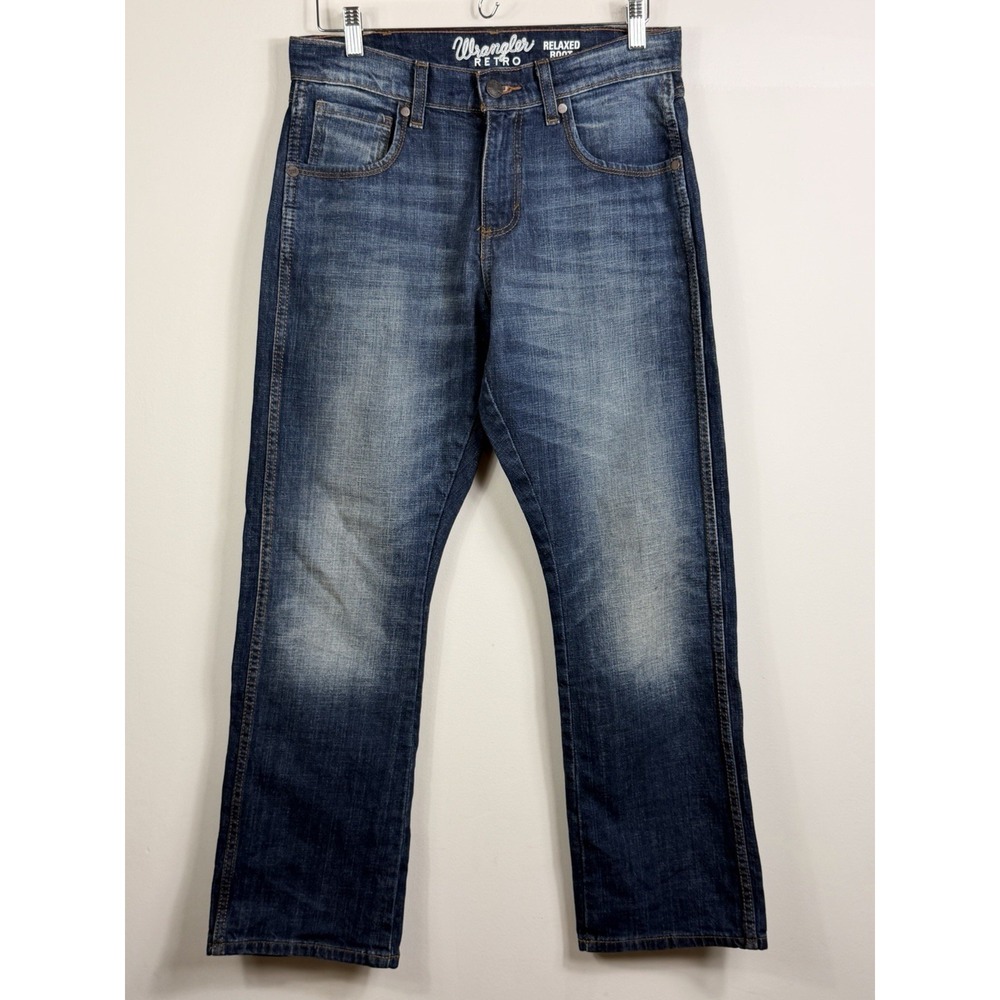 Wrangler Retro Relaxed Boot Jeans Mens 30x30 Blue Medium Wash WRT20JH Cowboy